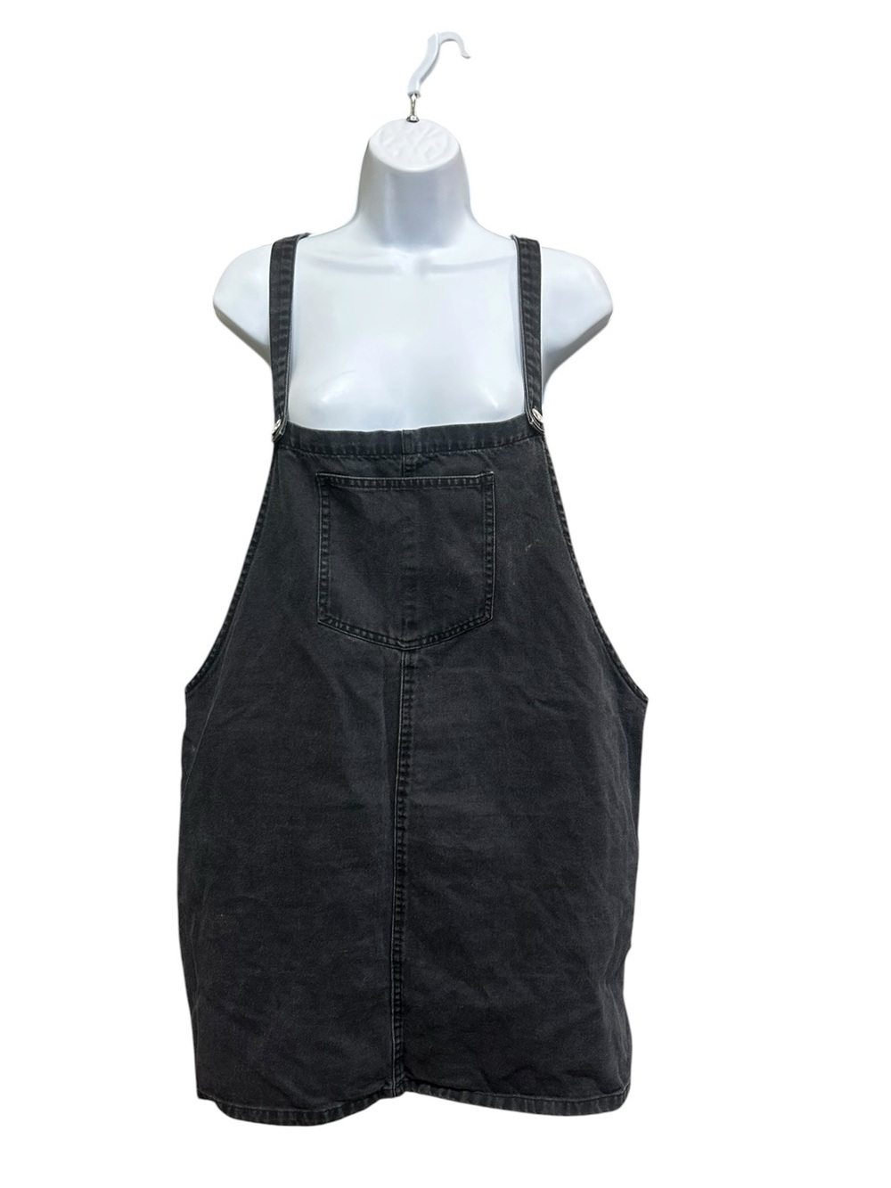 New Look Washed Black Denim Mini Overall Dress Size 14